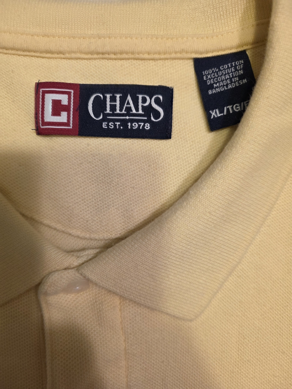 Chaps Men's Classic Yellow Polo Shirt
